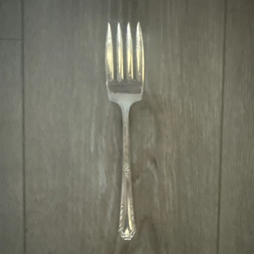 Vintage National Silver Co. Silverplate Solid Cold Meat Fork Fourteen Pattern